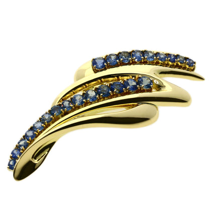 6.25ct sapphire Brooch K18 Yellow Gold  24.5g　Ladies