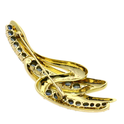6.25ct sapphire Brooch K18 Yellow Gold  24.5g　Ladies