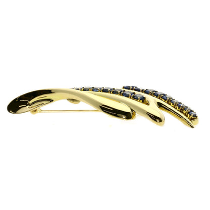 6.25ct sapphire Brooch K18 Yellow Gold  24.5g　Ladies