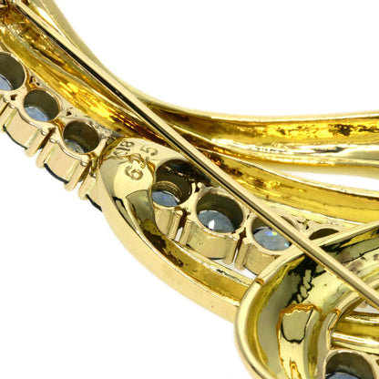 6.25ct sapphire Brooch K18 Yellow Gold  24.5g　Ladies