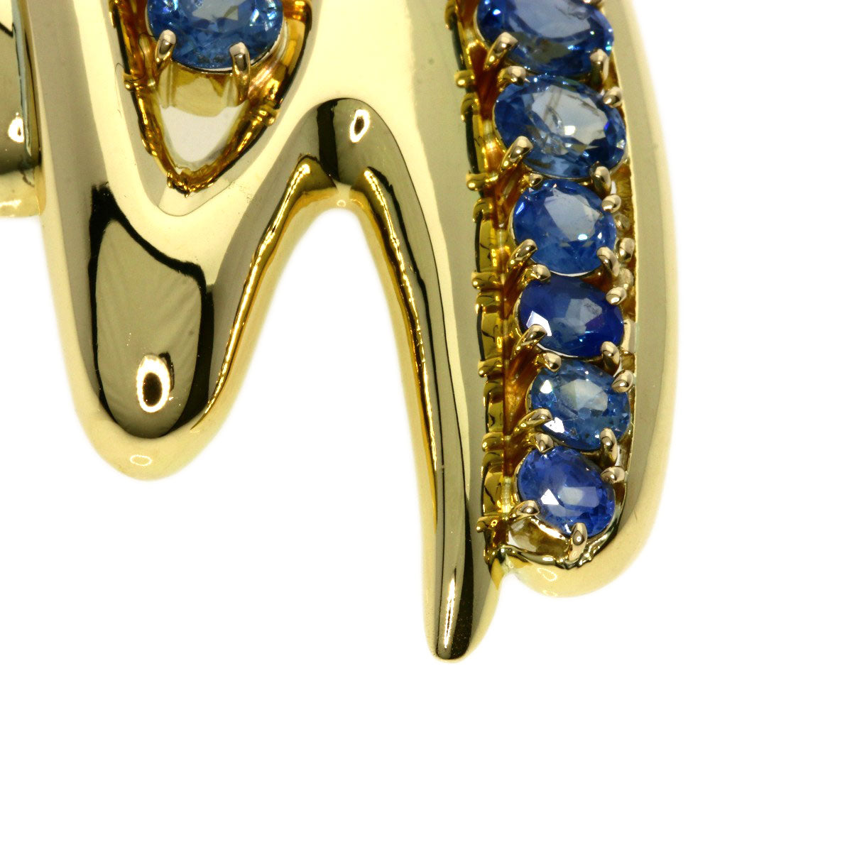 6.25ct sapphire Brooch K18 Yellow Gold  24.5g　Ladies