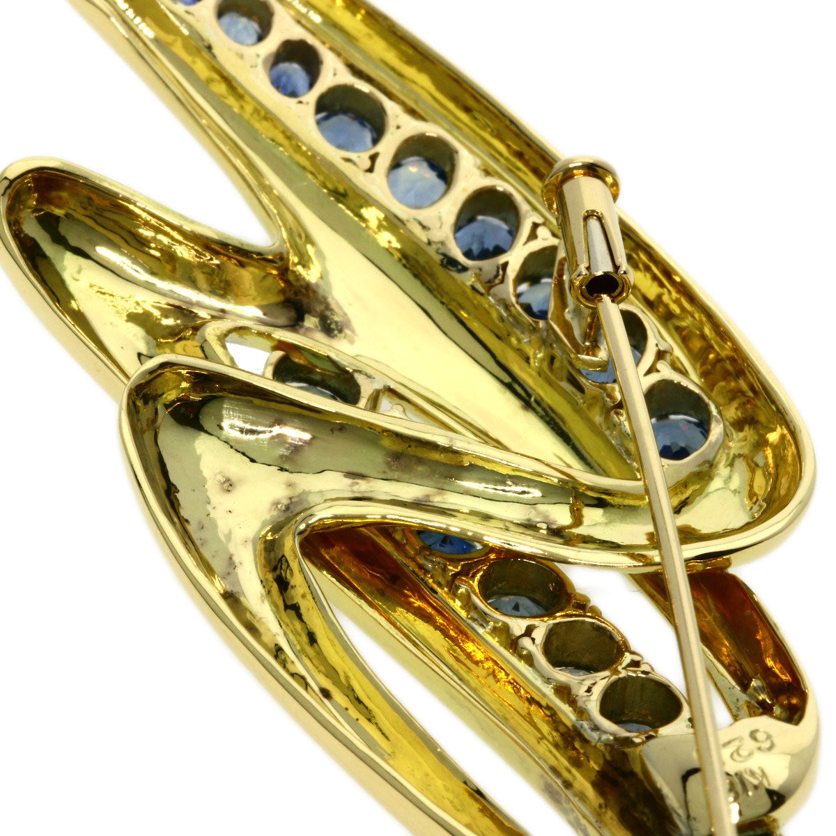 6.25ct sapphire Brooch K18 Yellow Gold  24.5g　Ladies