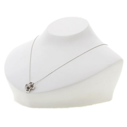 1.2ct Diamond cross Necklace K18 White Gold  5.2g　Ladies