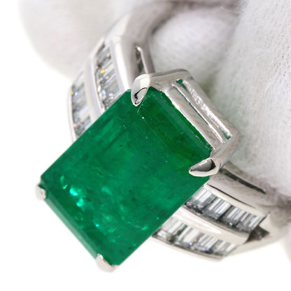 8.18ct Emerald Diamond Ring Platinum PT900  14.8g　Ladies