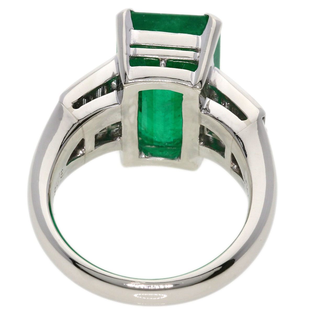 8.18ct Emerald Diamond Ring Platinum PT900  14.8g　Ladies