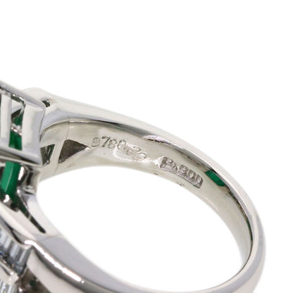 8.18ct Emerald Diamond Ring Platinum PT900  14.8g　Ladies