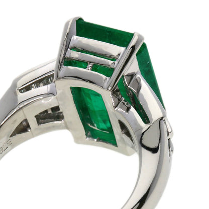 8.18ct Emerald Diamond Ring Platinum PT900  14.8g　Ladies