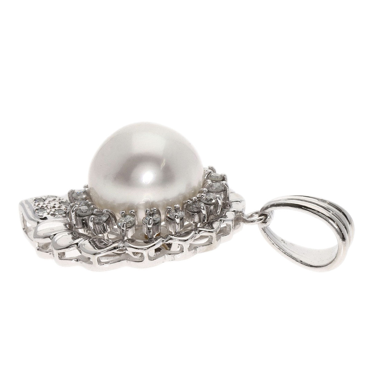 0.7ct Pearl Pearl Diamond Pendant top Platinum PT900  17.4g　Ladies