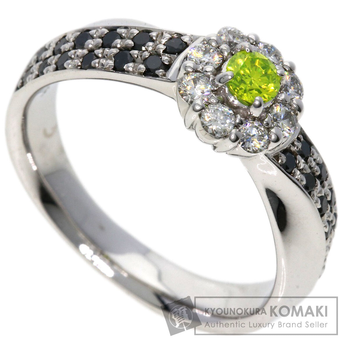 0.28ct Diamond Black　Diamond Ring K18 White Gold  6.72g　Ladies