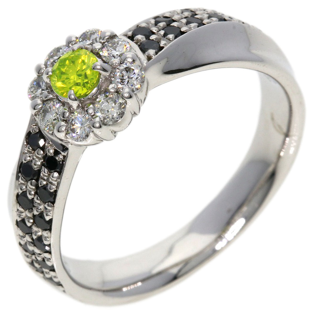 0.28ct Diamond Black　Diamond Ring K18 White Gold  6.72g　Ladies