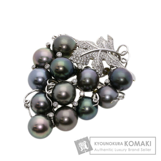 1ct Tahitian Pearl Pearl Diamond Grapes Brooch K18 White Gold  47.47g　Ladies
