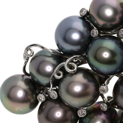 1ct Tahitian Pearl Pearl Diamond Grapes Brooch K18 White Gold  47.47g　Ladies