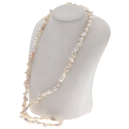 Freshwater Baroque Pearl Necklace Silver 78.9g　Ladies