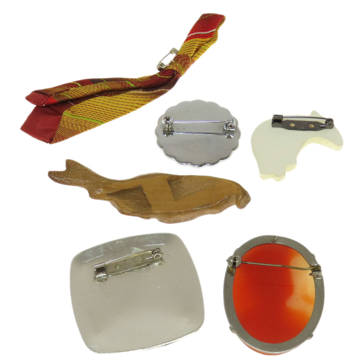 Cameo Obi-dome 6-piece set Brooch Metal 10.4g　Ladies