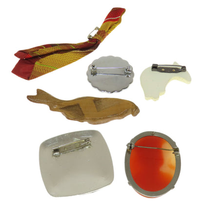 Cameo Obi-dome 6-piece set Brooch Metal 10.4g　Ladies