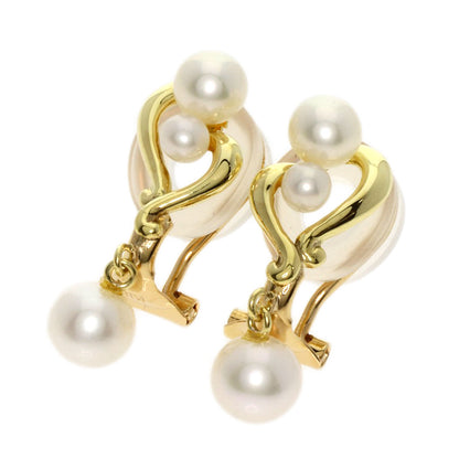 Pearl Pearl Earring K18 Yellow Gold  2.5g　Ladies