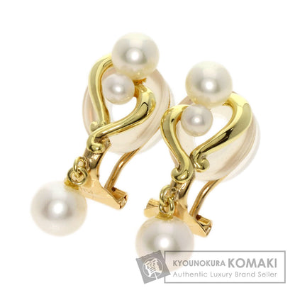 Pearl Pearl Earring K18 Yellow Gold  2.5g　Ladies