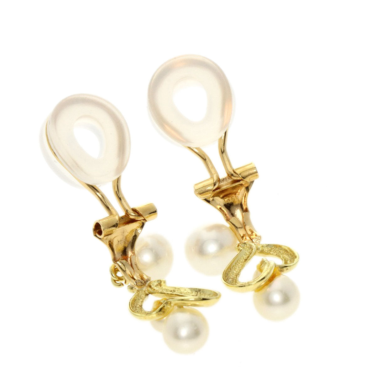 Pearl Pearl Earring K18 Yellow Gold  2.5g　Ladies