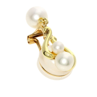 Pearl Pearl Earring K18 Yellow Gold  2.5g　Ladies