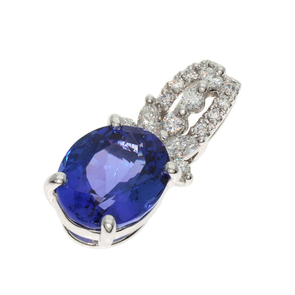 3.71ct Tanzanite Diamond Pendant top Platinum PT900  4.1g　Ladies