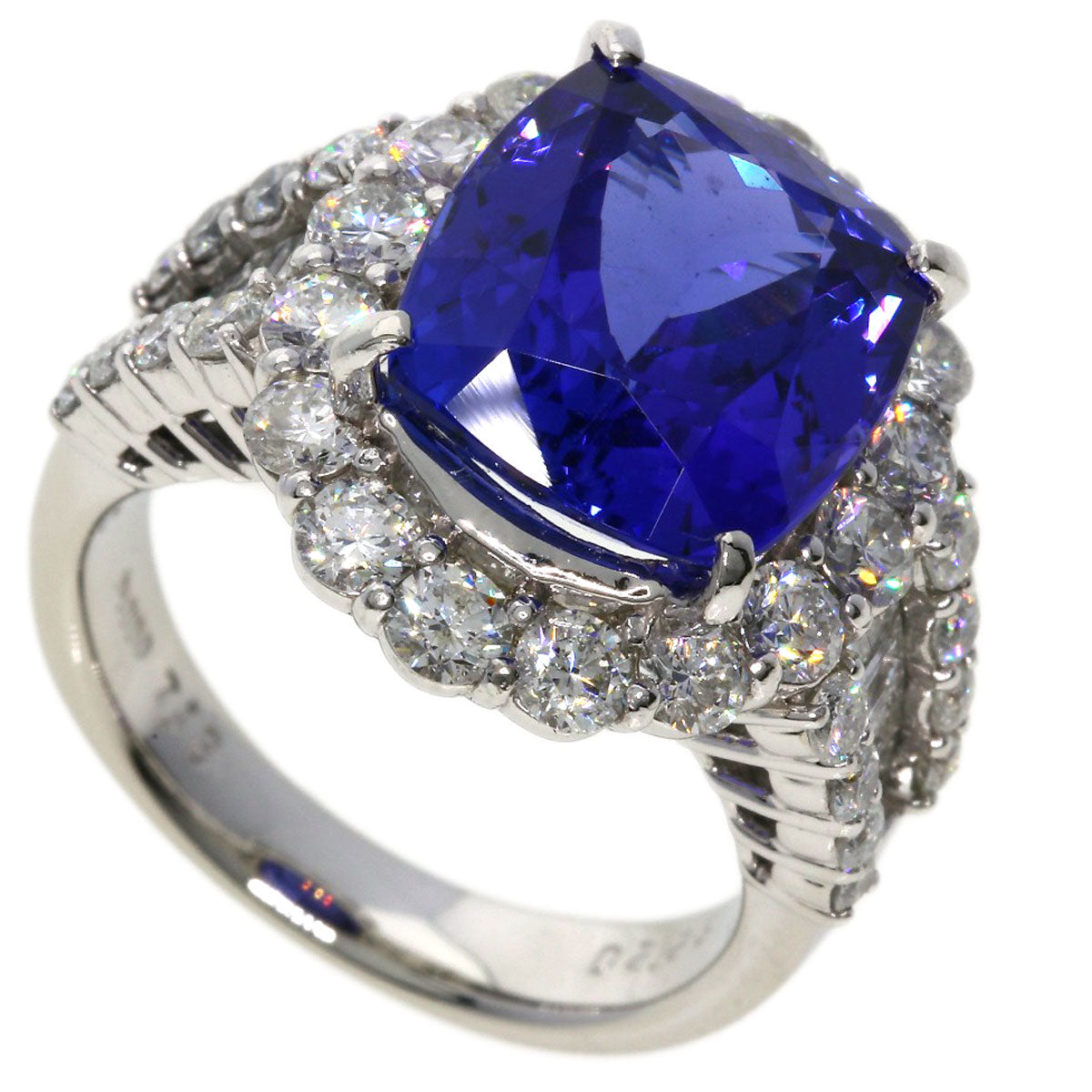 7.13ct Tanzanite Diamond Ring Platinum PT900  13.7g　Ladies