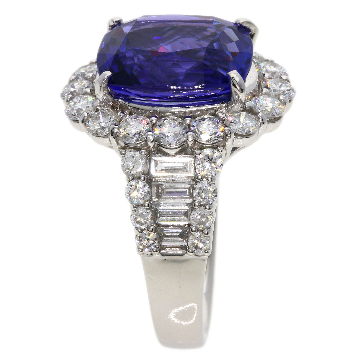 7.13ct Tanzanite Diamond Ring Platinum PT900  13.7g　Ladies