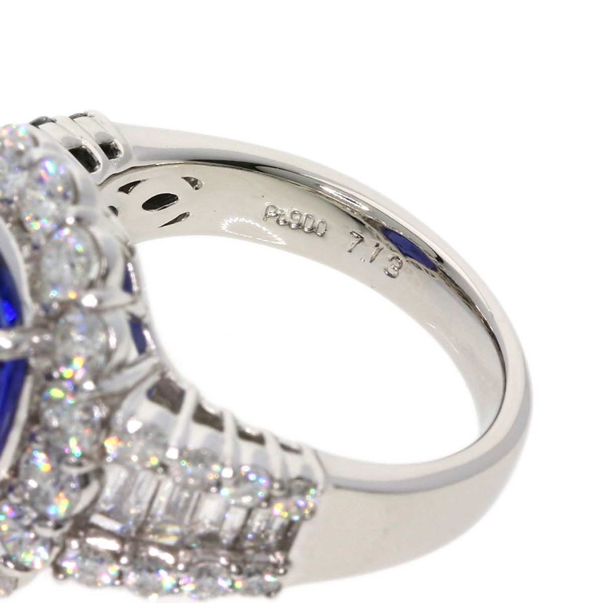 7.13ct Tanzanite Diamond Ring Platinum PT900  13.7g　Ladies