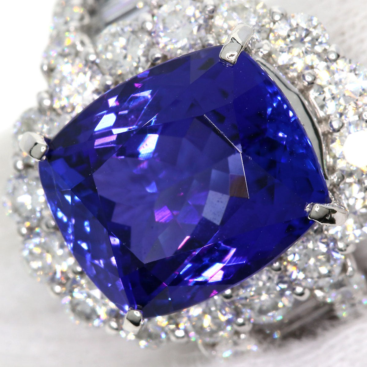 7.13ct Tanzanite Diamond Ring Platinum PT900  13.7g　Ladies