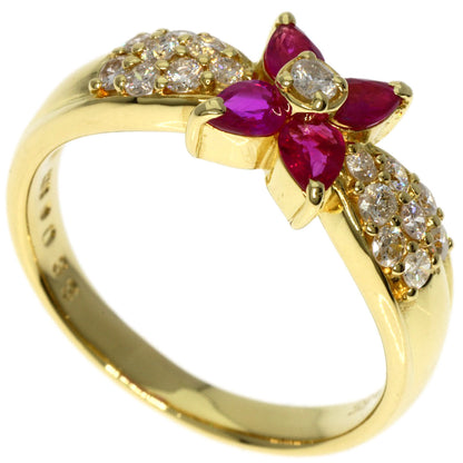 0.55ct Ruby Diamond Ring K18 Yellow Gold  3.9g　Ladies