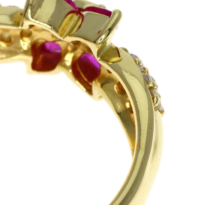 0.55ct Ruby Diamond Ring K18 Yellow Gold  3.9g　Ladies