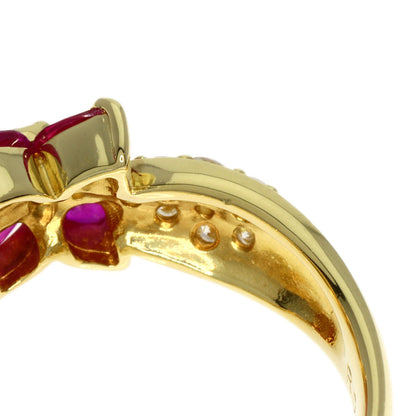 0.55ct Ruby Diamond Ring K18 Yellow Gold  3.9g　Ladies