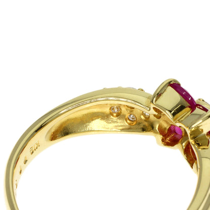 0.55ct Ruby Diamond Ring K18 Yellow Gold  3.9g　Ladies