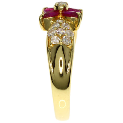 0.55ct Ruby Diamond Ring K18 Yellow Gold  3.9g　Ladies