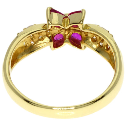 0.55ct Ruby Diamond Ring K18 Yellow Gold  3.9g　Ladies