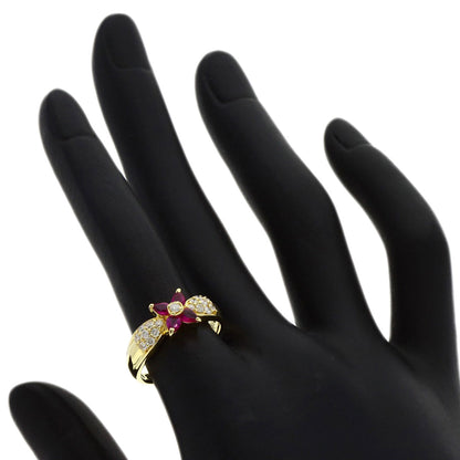 0.55ct Ruby Diamond Ring K18 Yellow Gold  3.9g　Ladies
