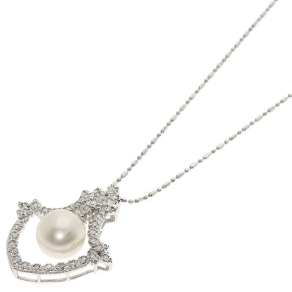 Pearl Pearl Diamond Necklace Platinum PT900 PT850 11.43g　Ladies