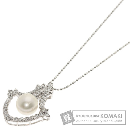 Pearl Pearl Diamond Necklace Platinum PT900 PT850 11.43g　Ladies