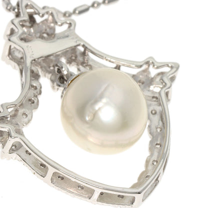 Pearl Pearl Diamond Necklace Platinum PT900 PT850 11.43g　Ladies