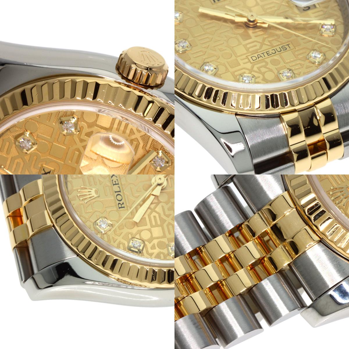 ROLEX DATEJUST 10P Diamond Watches 116233G Stainless Steel/SSxK18YG mens