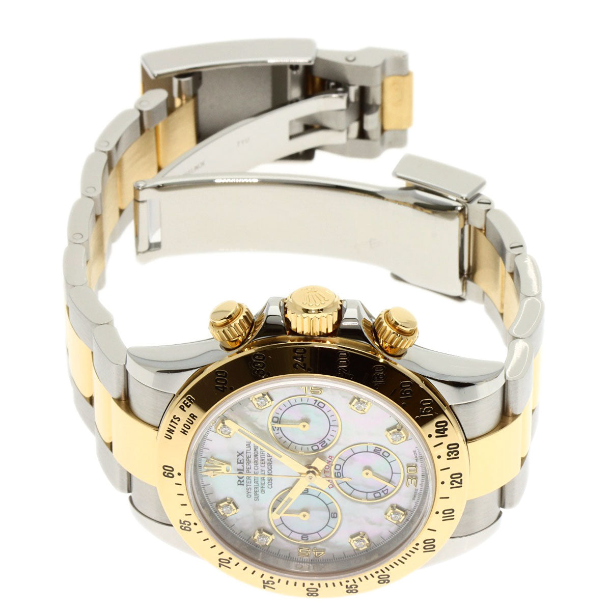 ROLEX Cosmograph Daytona 8P Diamond Watches 116523NG Stainless Steel/SSxK18YG mens