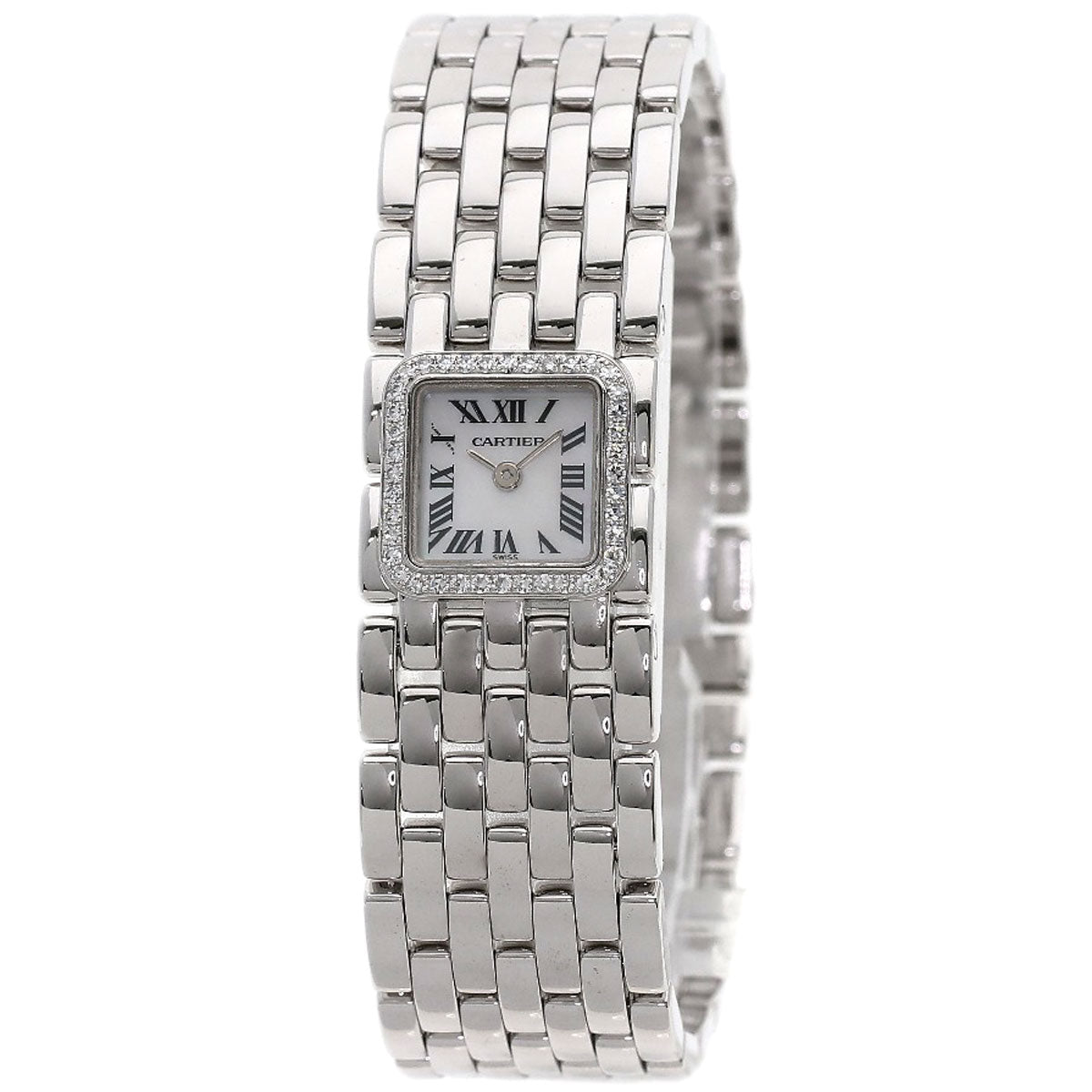 CARTIER PANTHERE Mini Ribbon Diamond Watches WG3002T8 K18 White Gold/K18 White Gold Ladies