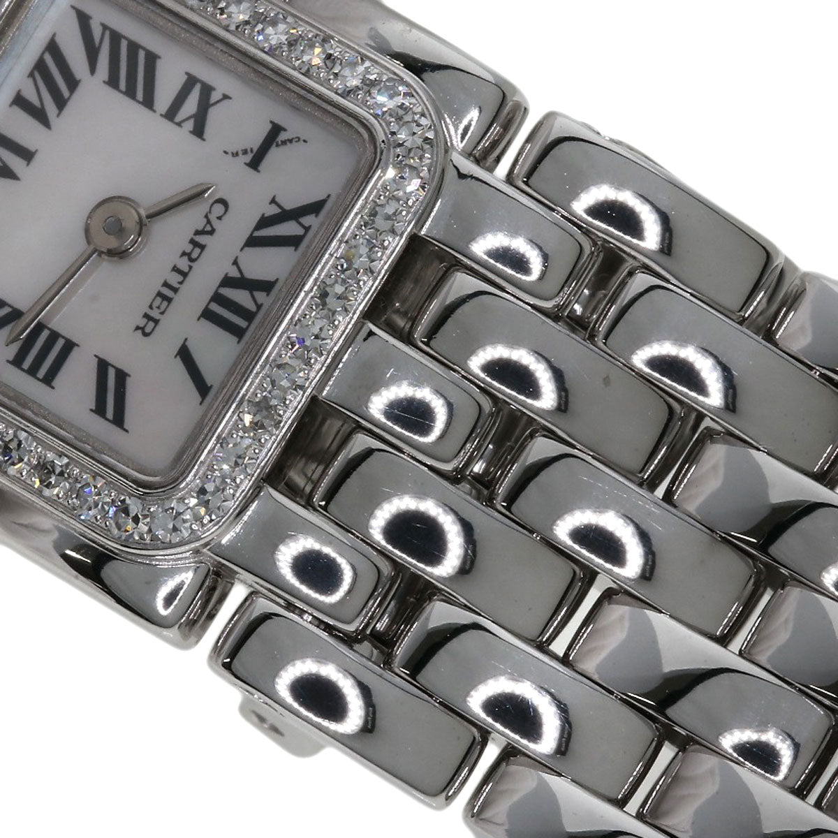 CARTIER PANTHERE Mini Ribbon Diamond Watches WG3002T8 K18 White Gold/K18 White Gold Ladies