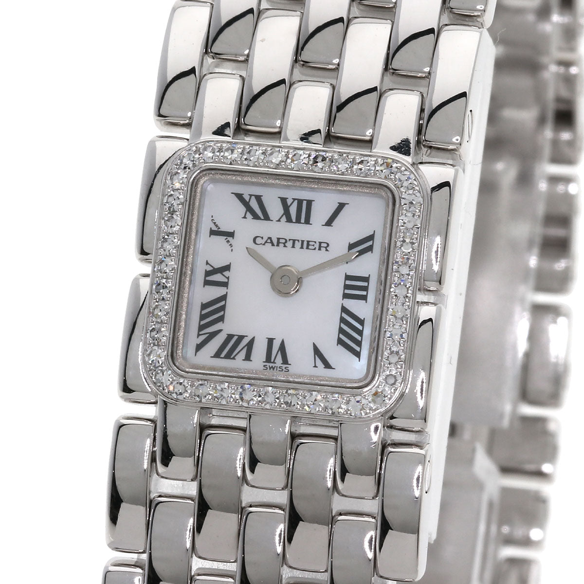 CARTIER PANTHERE Mini Ribbon Diamond Watches WG3002T8 K18 White Gold/K18 White Gold Ladies