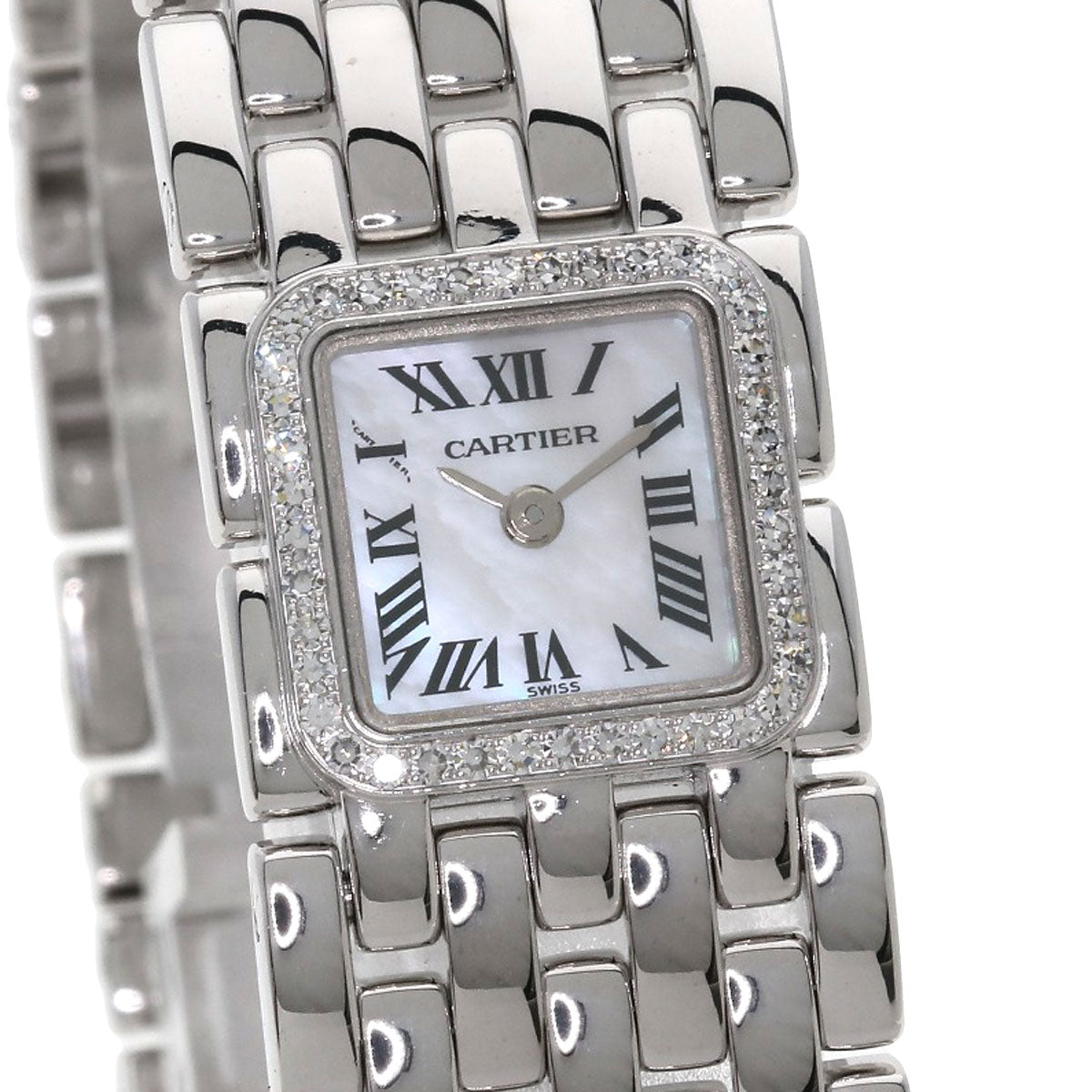 CARTIER PANTHERE Mini Ribbon Diamond Watches WG3002T8 K18 White Gold/K18 White Gold Ladies
