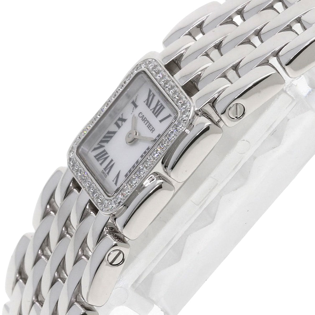 CARTIER PANTHERE Mini Ribbon Diamond Watches WG3002T8 K18 White Gold/K18 White Gold Ladies
