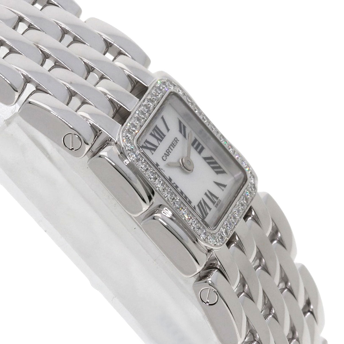CARTIER PANTHERE Mini Ribbon Diamond Watches WG3002T8 K18 White Gold/K18 White Gold Ladies