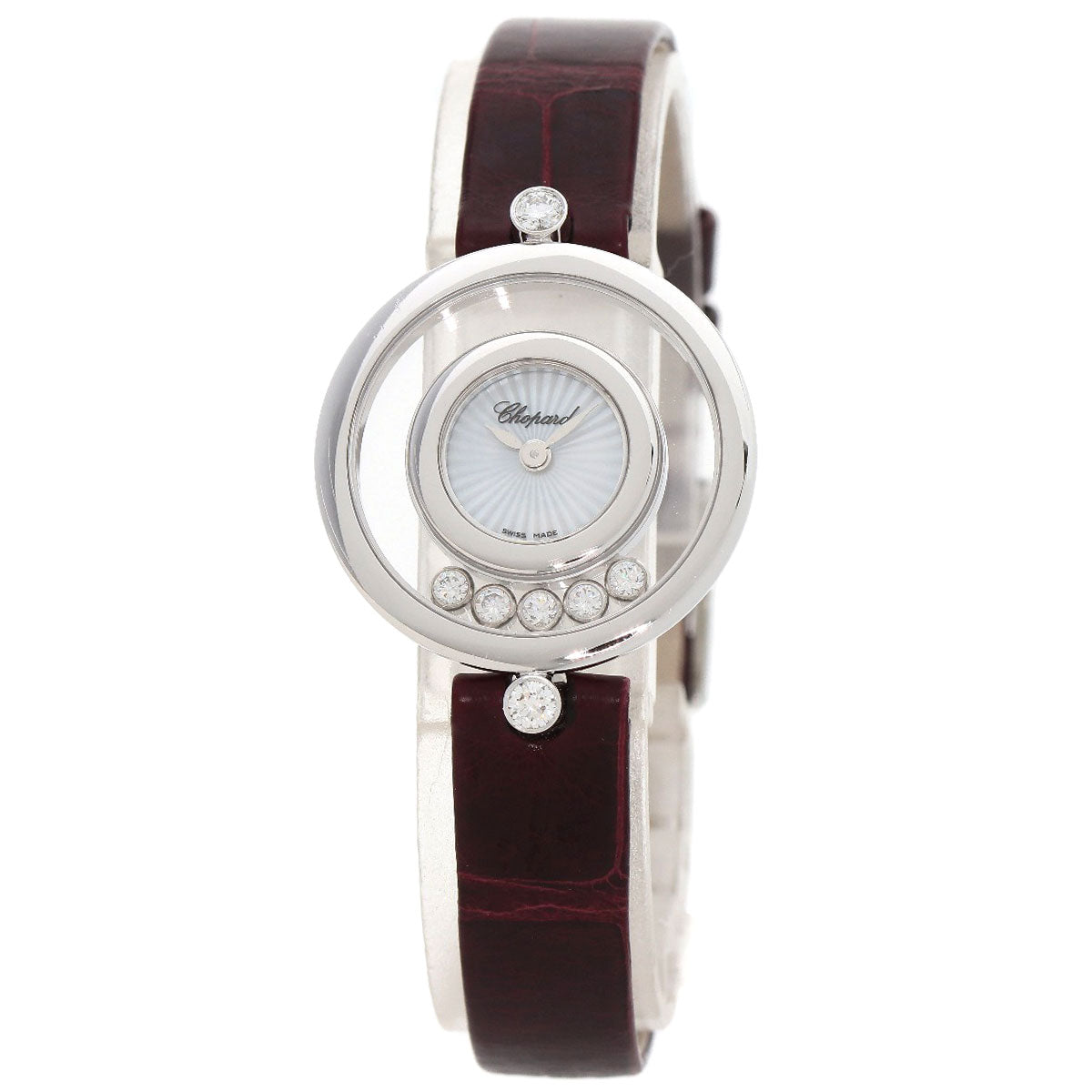 Chopard Happy diamond icon Watches 209415-1001 K18 White Gold/Leather Ladies