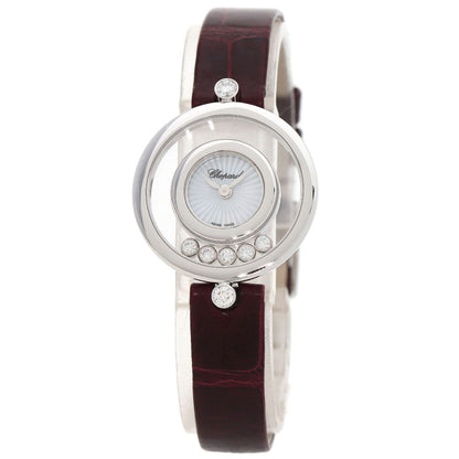 Chopard Happy diamond icon Watches 209415-1001 K18 White Gold/Leather Ladies