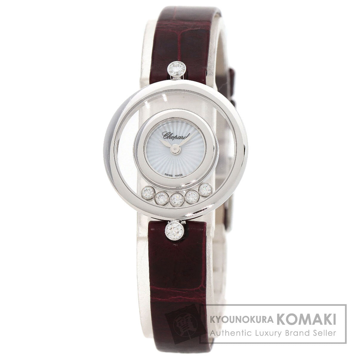 Chopard Happy diamond icon Watches 209415-1001 K18 White Gold/Leather Ladies