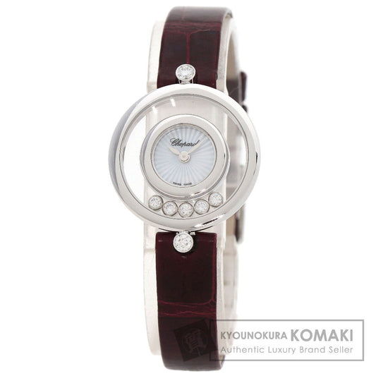 Chopard Happy diamond icon Watches 209415-1001 K18 White Gold/Leather Ladies